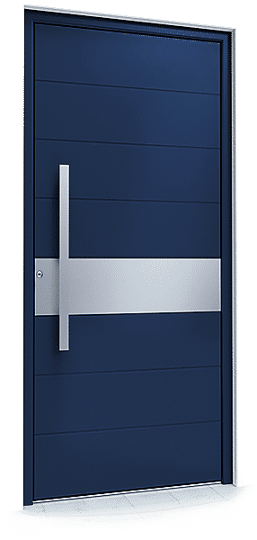 Porte d'entrée aluminium bleu