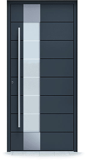 Porte d'entrée aluminium gris anthracite