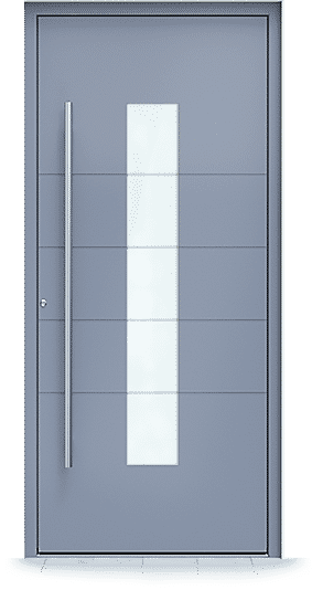 Porte d'entrée alu grise vitrée