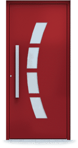 porte d'entrée vitrée rouge